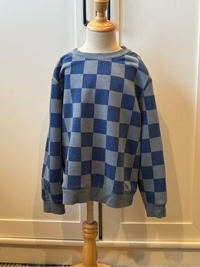 Cat & Jack Blue Checkered Sweatshirt Little boys 4/5